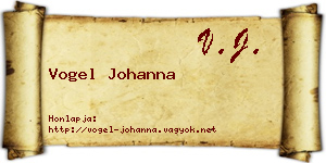 Vogel Johanna névjegykártya